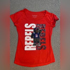 5th & Ocean Short Sleeve T Shirt Girls Size 8 Red Graphic Print Rebels
